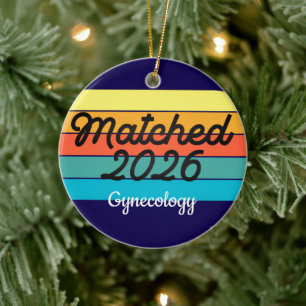 Custom Retro Match Day 2025 Medical Residency Ceramic Tree Decoration