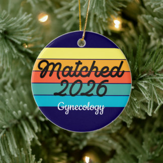 Custom Retro Match Day 2025 Medical Residency  Ceramic Tree Decoration