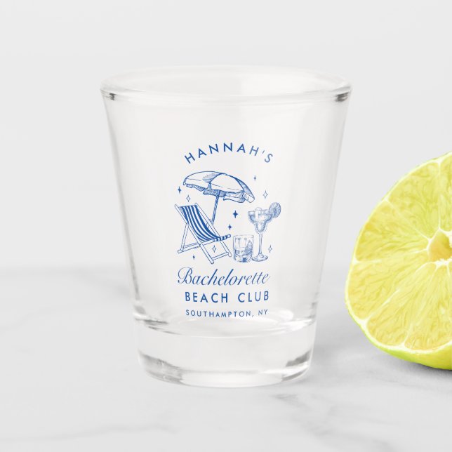 Custom Retro Modern Bachelorette Weekend Party Shot Glass (Front)