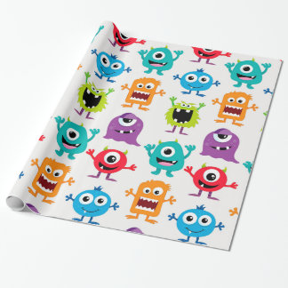 Custom Retro Monster Alien Wrapping Paper