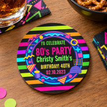 Custom Retro Neon 80’s Birthday Party