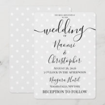 Custom Retro Polkadots Grey Wedding