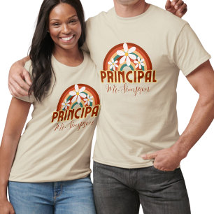 Custom Retro Principal T-Shirt with Name