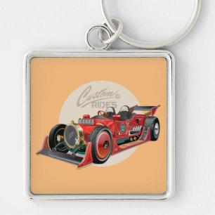 Custom retro race car concept key ring