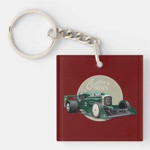Custom retro race car concept key ring