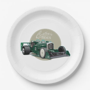 Custom retro race car concept paper plate