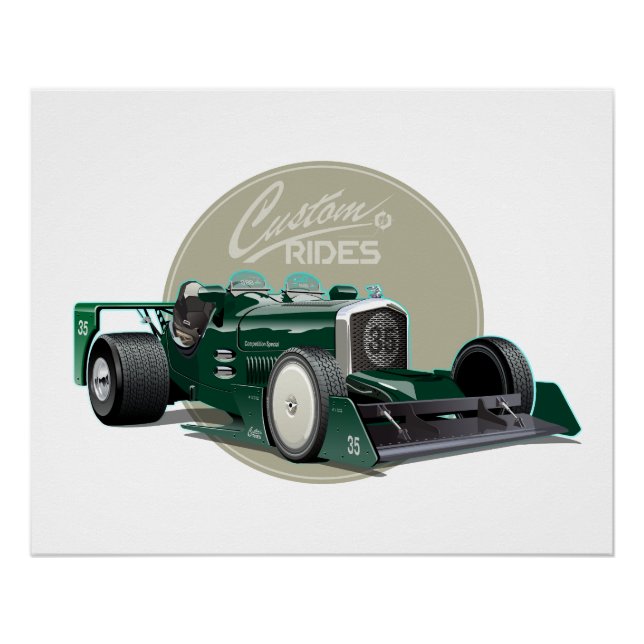 Custom retro race car concept poster (Front)
