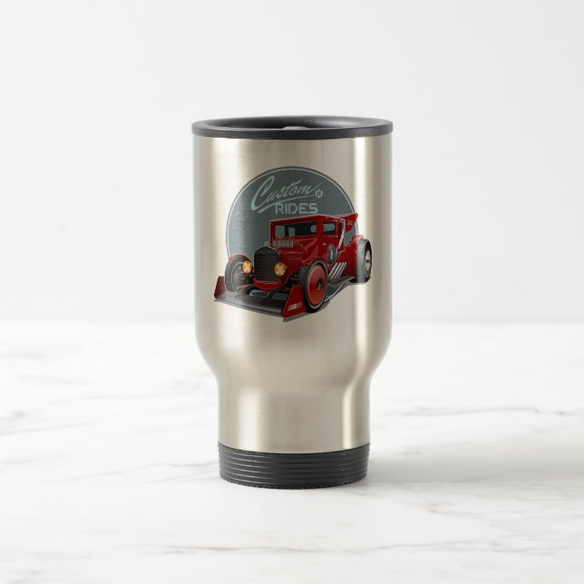 Custom retro race car concept travel mug (Center)