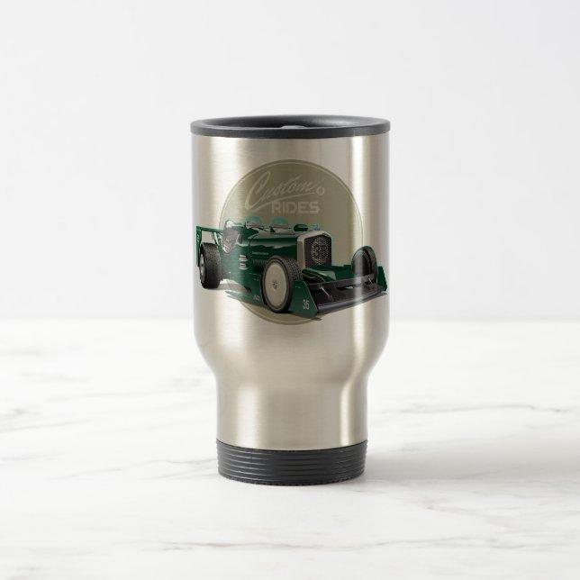 Custom retro race car concept travel mug (Center)