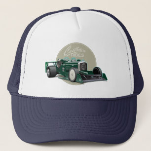 Custom retro race car concept trucker hat
