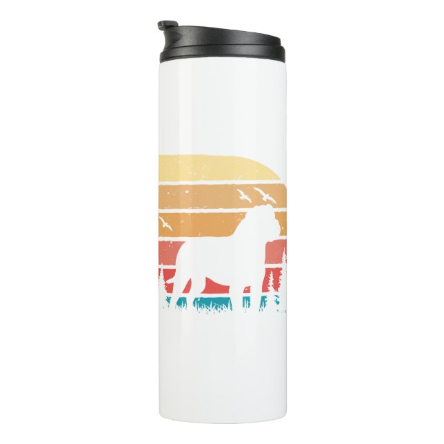 Custom Retro Styled English Bulldog Dog Lover Thermal Tumbler (Rotated Right)