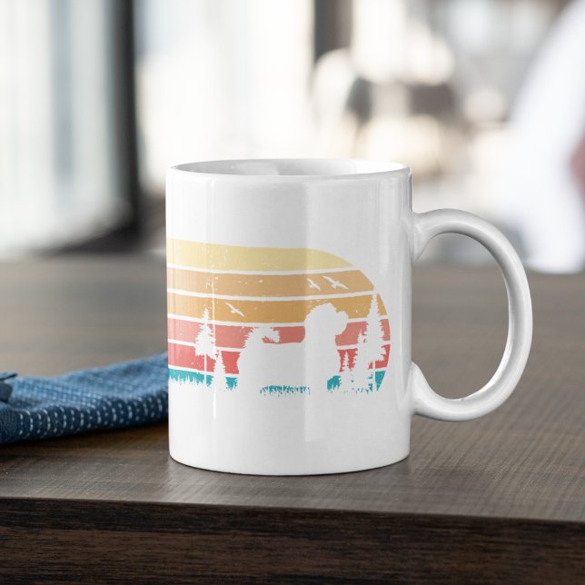 Custom Retro Styled Maltese Dog Lover Trainer Coffee Mug (Creator Uploaded)