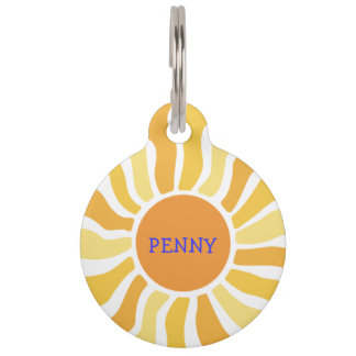 Custom Retro Sun Pet Tag