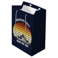 Custom Retro Sunset Mountain Navy Blue