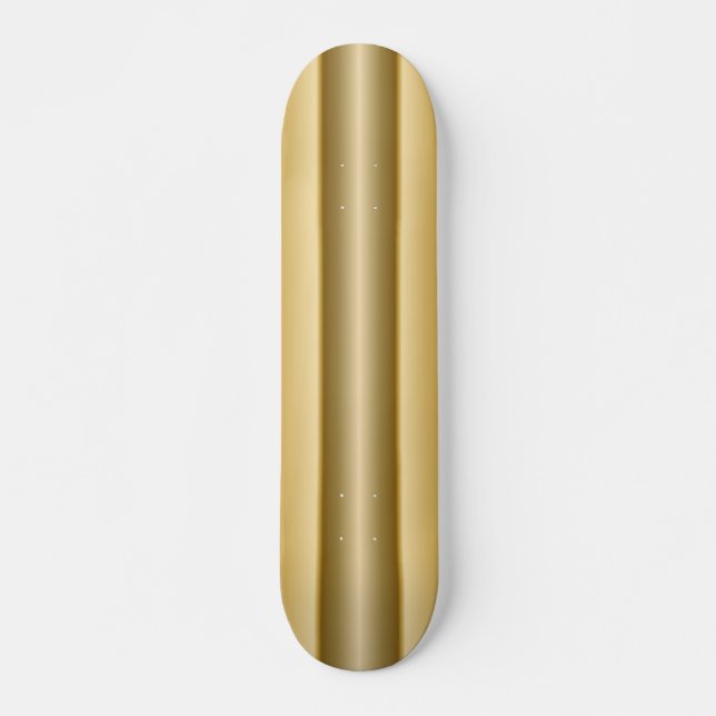 Custom retro surfboard style Gold Skateboard (Front)
