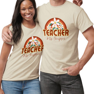 Custom Retro Teacher Shirt with Name