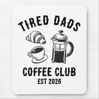 Custom Retro Tired Dads Coffee Club EST 2026  Mouse Pad