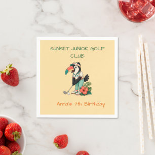 Custom Retro Toucan Junior Golf Club Kids Napkin