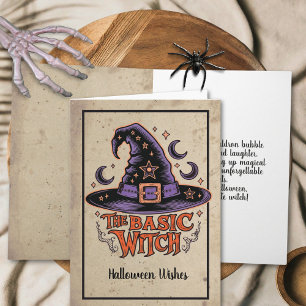 Custom Retro Vintage Typography Halloween Witch Card