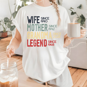 Custom Retro Wife Mother Grandma Legend Shirt