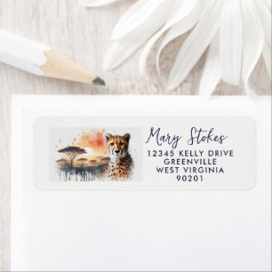 Custom Return Address Envelope   Cheetah Big Cat 