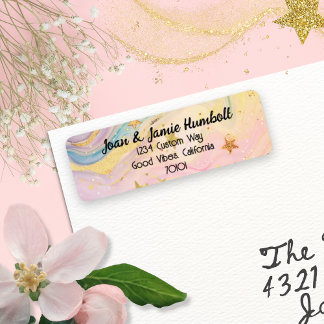 Custom Return Address Label Pink Galaxy Swirl 