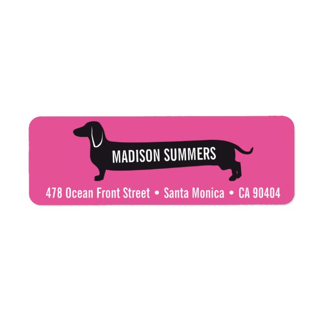 Custom Return Address Label with Wienerdog (Front)