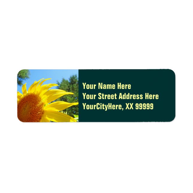 Custom Return Address Labels Sunflowers Summer (Front)