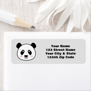 Custom return address labels with cute panda bear