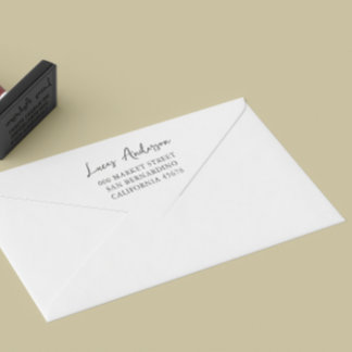 custom Return Address Modern Minimalist Rubber Stamp