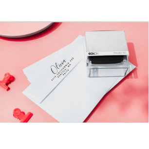 Custom Return Address Name Black Text Self-inking Stamp