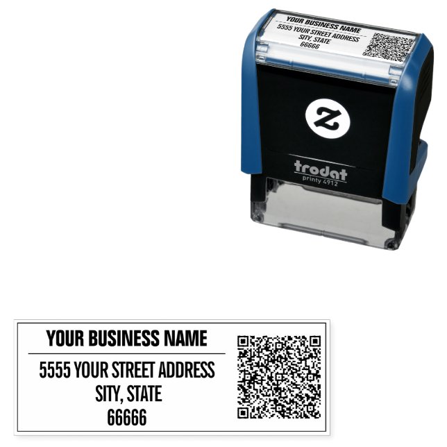 Custom Return Address Name Business QR Code Stamp (In Situ)