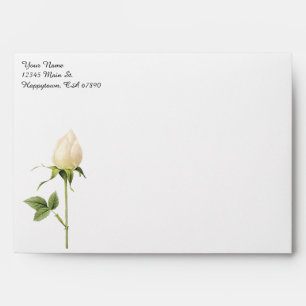 Custom Return Address Pink White Vintage Roses Envelopes