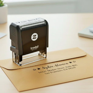 Custom Return Address Rubber Stamp. Self Addressed Self-inking Stamp