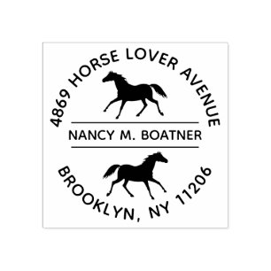 Custom Return Address Rubber Stamp With Horses