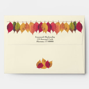 Custom Return Address Seasonal Autumn Leaf Envelope