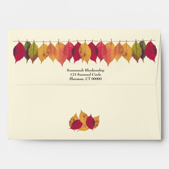 Custom Return Address Seasonal Autumn Leaf  Envelope (Back (Top Flap))