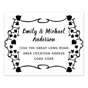 Custom Return ADDRESS Stamp Handwriting Style leaf