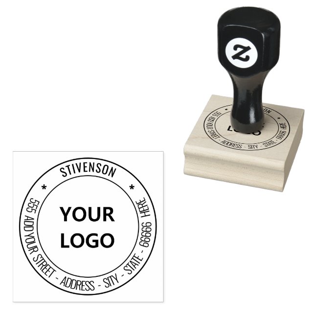Custom Return Address Stamp with Logo or Photo (Stamped)