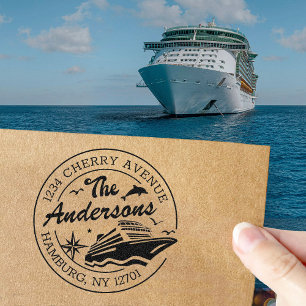 Custom Return Address with Cruise Ship Self-inking Stamp