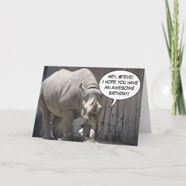 Custom Rhino Greeting Card (Front)