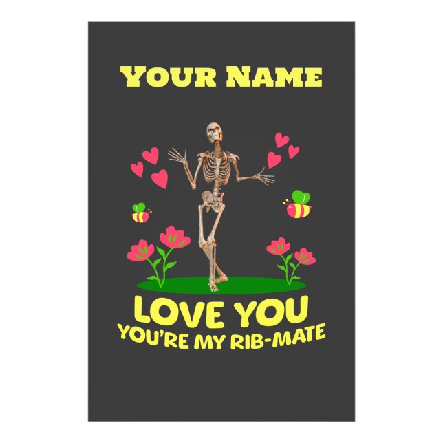 Custom Rib Mate Skeleton Love Gift Gothic Photo Print (Front)