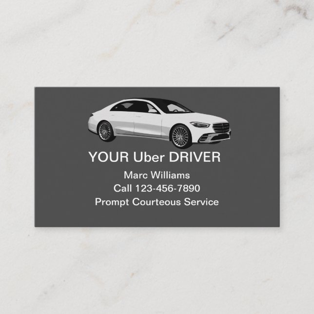 Custom Ride Haling Uber Driver Business Card  (Front)
