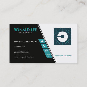 Custom Ride Sharing Uber Driver (New Uber Logo) Business Card