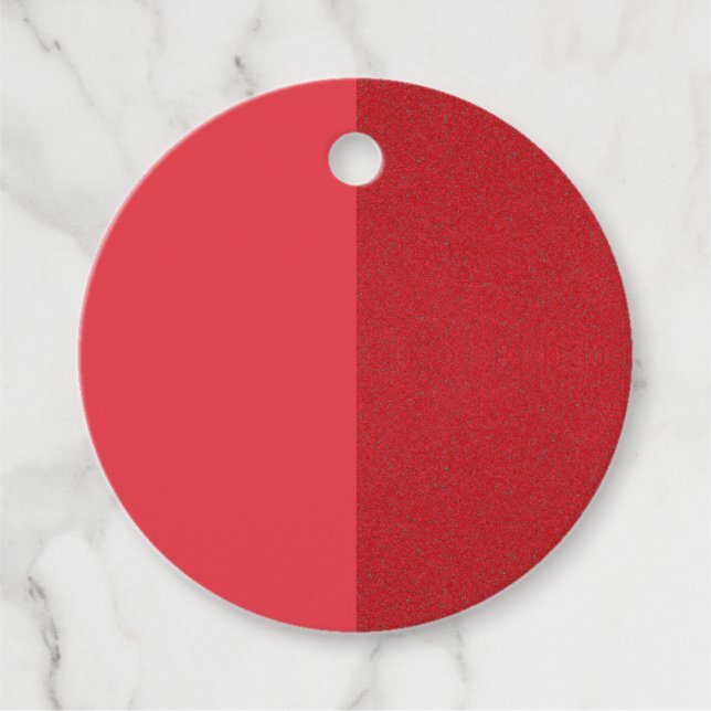 Custom Right Texture Split Favour Tag – Tomato Red (Front)