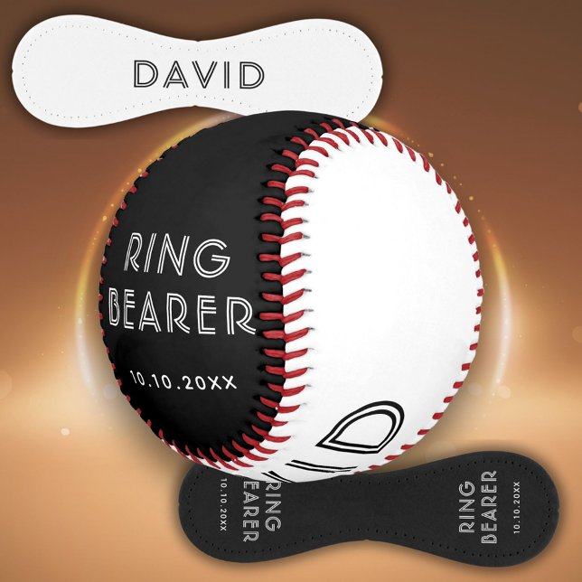 Custom Ring Bearer Name Wedding Date Keepsake Baseball (Creator Uploaded)