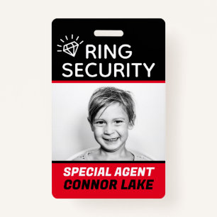 Custom Ring Security Ring Bearer Wedding Security ID Badge