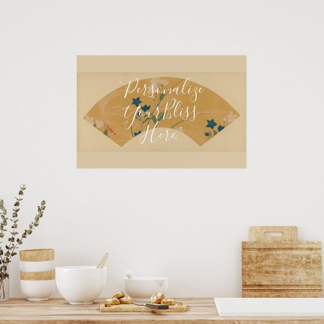 CUSTOM Rinpa School Autumn Fan Pattern Art  Poster (Kitchen)