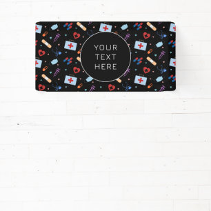 Custom RN Nurse Doctor Medical Pattern Banner