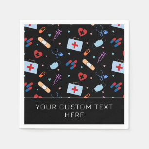 Custom RN Nurse Doctor Medical Pattern Napkin